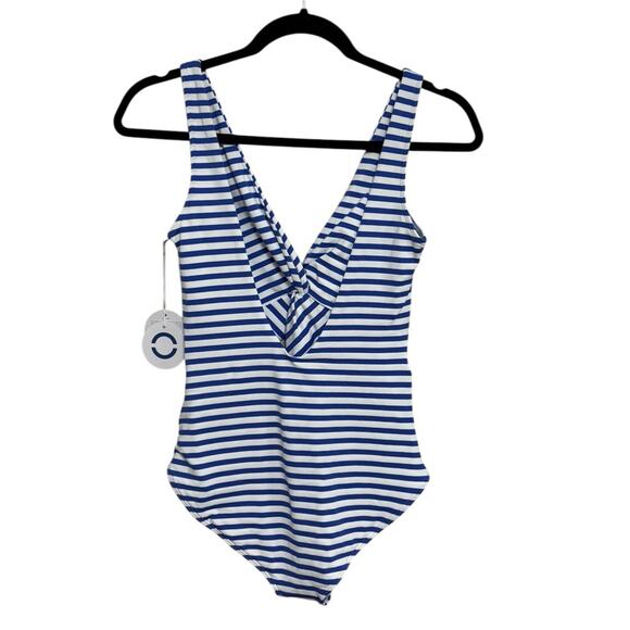 NWT Canopea Bianca One Piece UPF Swimsuit in Cobalt Stripe - Size US 6 - Picture 4 of 8